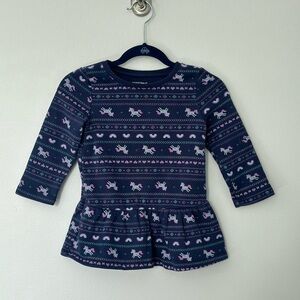 Unicorn Long sleeve fleece tee for girls size 24 months